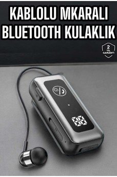 Kablolu Bluetooth Kulaklık Kulak İçi Stereo Mikrofonlu Dijital Göstergeli