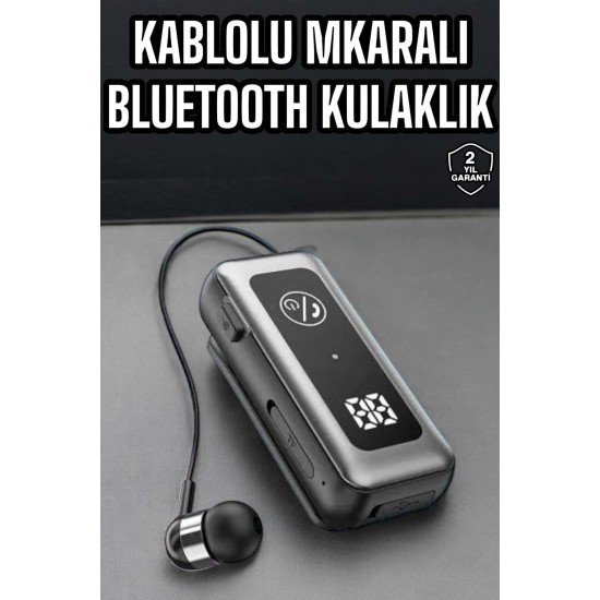 Kablolu Bluetooth Kulaklık Kulak İçi Stereo Mikrofonlu Dijital Göstergeli
