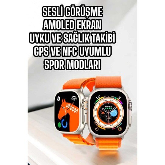 Akıllı Saat NFC ve GPS Uyumlu Uyku ve Sağlık Takibi Sesli Görüşme