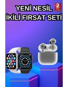 3.Nesil TWS Bluetooth Kulaklık ve Dokunmatik Ekran Akıllı Saat Sesli Görüşme