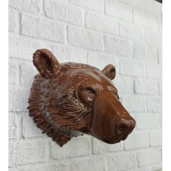 Dekoratif Ayı Duvar Heykeli Asılabilir Hediyelik 25x19 cm