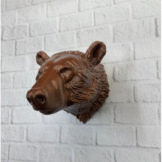 Dekoratif Ayı Duvar Heykeli Asılabilir Hediyelik 25x19 cm