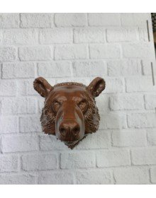 Dekoratif Ayı Duvar Heykeli Asılabilir Hediyelik 25x19 cm