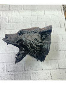 3D Siyah Ayı Başı Duvar Dekoru Modern Asılabilir Heykel 25x19 cm