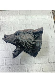 3D Siyah Ayı Başı Duvar Dekoru Modern Asılabilir Heykel 25x19 cm