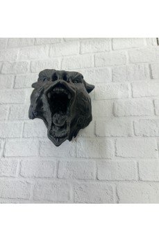 Dekoratif Siyah Ayı Duvar Heykeli Asılabilir Hediyelik 25x19 cm