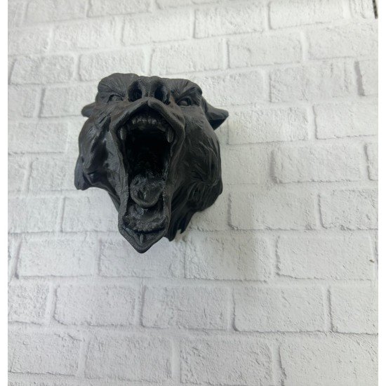 3D Siyah Ayı Başı Duvar Dekoru Modern Asılabilir Heykel 25x19 cm