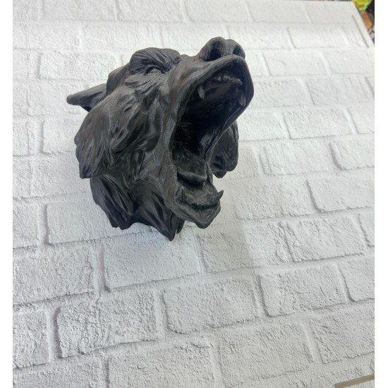 3D Siyah Ayı Başı Duvar Dekoru Modern Asılabilir Heykel 25x19 cm