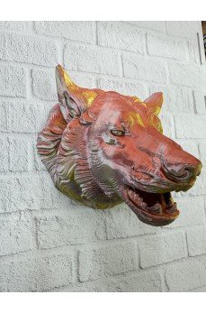 Dekoratif Altın Gold Kurt Duvar Heykeli Asılabilir Hediyelik 25x19 cm