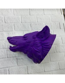 Dekoratif Mor Kurt Duvar Heykeli Asılabilir Hediyelik 25x19 cm