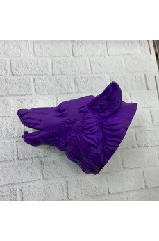 Dekoratif Mor Kurt Duvar Heykeli Asılabilir Hediyelik 25x19 cm