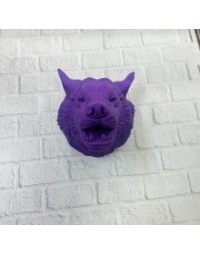 Dekoratif Mor Kurt Duvar Heykeli Asılabilir Hediyelik 25x19 cm