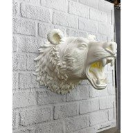 Dekoratif Beyaz Ayı Duvar Heykeli Asılabilir Hediyelik 25x19 cm