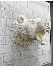 Dekoratif Beyaz Ayı Duvar Heykeli Asılabilir Hediyelik 25x19 cm