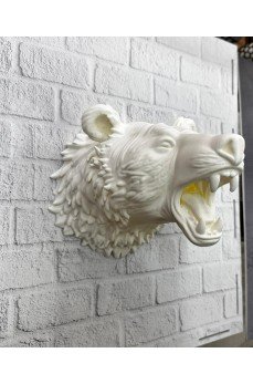 Dekoratif Beyaz Ayı Duvar Heykeli Asılabilir Hediyelik 25x19 cm