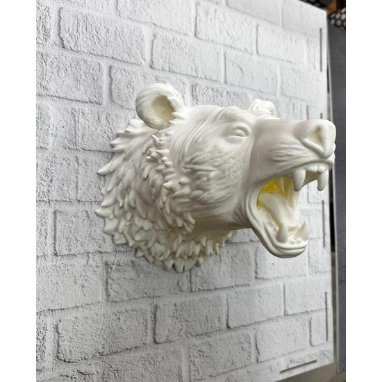 Dekoratif Beyaz Ayı Duvar Heykeli Asılabilir Hediyelik 25x19 cm