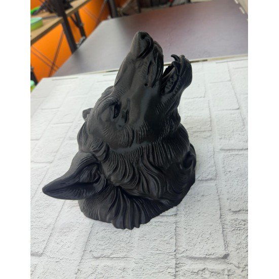 3D Siyah Ayı Başı Duvar Süsü Özel Tasarım Dekoratif Heykel 25x19 cm