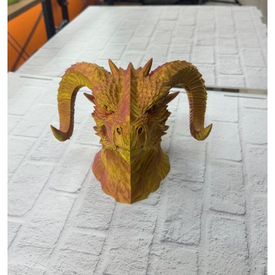 Asil Tasarım Gold–Red Ejderha Heykeli Hediyelik Fantastik Dekor