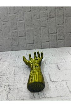 Sanatsal El Formu Heykel Altın Yeşil Tasarım Hediyelik Dekor