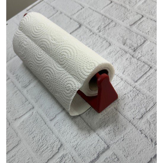 Dekoratif Kırmızı Kağıt Havlu Tutucu Duvar Askılı Model