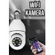 Wifi Kamera Duylu Ampul Görünümlü 360 Derece Dönebilen Ev Kamerası