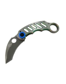 X05BL Gümüş Karambit 17 cm - Metal Saplı, Manuel