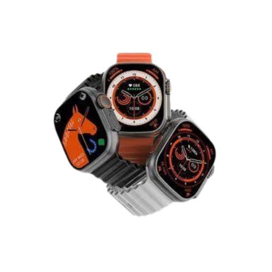 Yeni Model Akıllı Saat Ultra Smart Watch Gümüş Kasa 45mm Titreşim Yeni Model Akıllı Saat Ultra Smart Watch Gümüş Kasa 45mm Titreşim