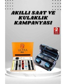 Yeni Model Akıllı Saat ve Kulaklık Kampanyası Nabızz Ölçer Bluetooth Bağlantılı Uzun Pil Ömrü