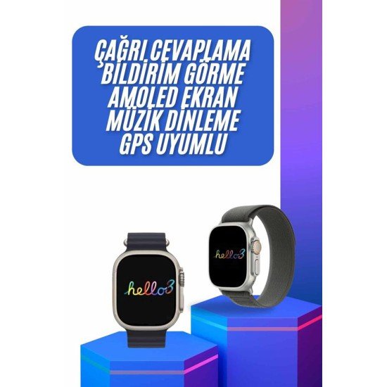 Yeni Nesil 3 Kordonlu Kol Saati 49 MM Amoled Ekran Akıllı Saat Yeni Nesil 3 Kordonlu Kol Saati 49 MM Amoled Ekran Akıllı Saat