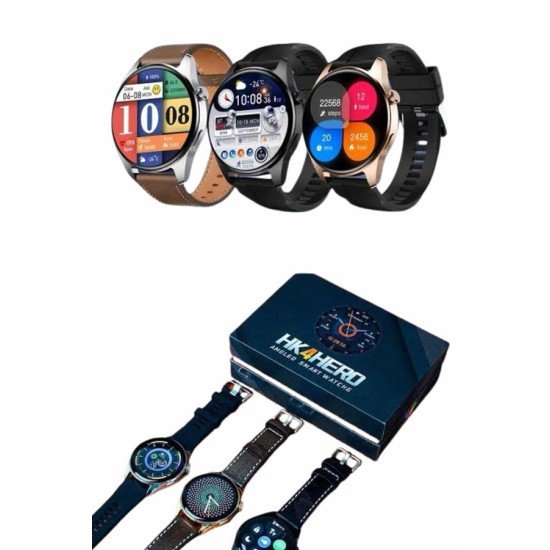 Yeni Nesil Akıllı Saat Çift Kordonlu 1.5 Inç Yuvarlak Ekran GPS ve NFC Uyumlu