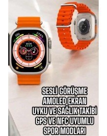 Yeni Nesil Akıllı Saat Nabız Ölçer Sağlık Ölçer ve Kalori Ölçer Uyku Takibi NFC Özelliği