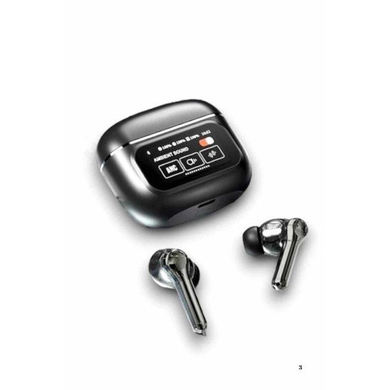 Yeni Nesil ANC Özellikli Çağrı Cevaplayan Dokunmatik Ekranlı Bluetooth Kulaklık Siyah