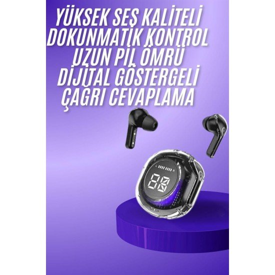 Yeni Nesil Bluetooth Kulaklık Dijital Göstergeli  Dokunmatik 5.3 Kablosuz