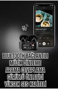 Yeni Nesil Bluetooth Kulaklık Ekranlı Yüksek Ses Kaliteli Uzun Şarj Süreli