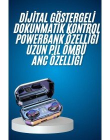 Yeni Nesil Bluetooth Kulaklık Uzun Pil Ömrü El Fenerli Dijital Şarj Göstergeli