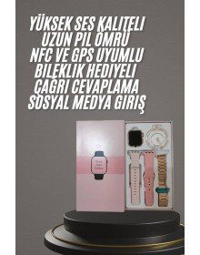 Yeni Nesil Kadın Akıllı Saat Rose Gold Android ve İos Uyumlu