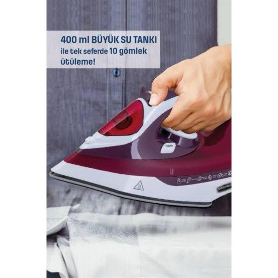 Yeni Nesil Kırmızı Buharlı Ütü 2200 Watt Seramik Tabanlı Yüksek Buhar Gücü Yeni Nesil Kırmızı Buharlı Ütü 2200 Watt Seramik Tabanlı Yüksek Buhar Gücü
