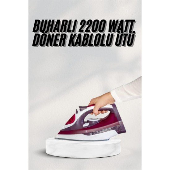 Yeni Nesil Kırmızı Buharlı Ütü 2200 Watt Seramik Tabanlı Yüksek Buhar Gücü Yeni Nesil Kırmızı Buharlı Ütü 2200 Watt Seramik Tabanlı Yüksek Buhar Gücü