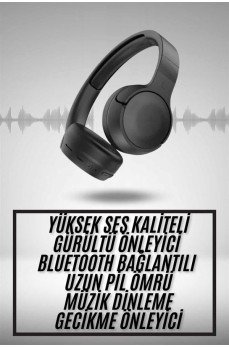 Yeni Nesil Kulak Üstü Bluetooth Kulaklık Type-C Girişli Yüksek Ses Kaliteli