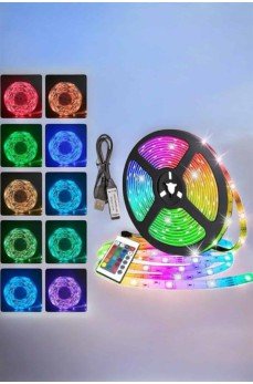 Yeni Nesil RGB Işıklı 10Metre Şerit Led Kumandalı Şarj Edilebilir