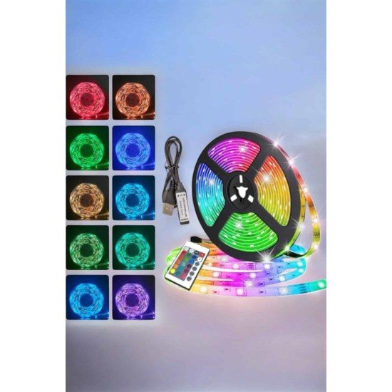Yeni Nesil RGB Işıklı 10Metre Şerit Led Kumandalı Şarj Edilebilir Yeni Nesil RGB Işıklı 10Metre Şerit Led Kumandalı Şarj Edilebilir
