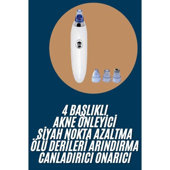 Yeni Nesil Vakumlu Pilli Siyah Nokta ve Yüz Temizleme Cihazı 4 Başlıklı Yeni Nesil Vakumlu Pilli Siyah Nokta ve Yüz Temizleme Cihazı 4 Başlıklı