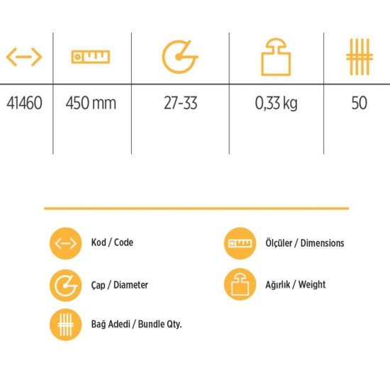 YKS 41460 Keser Sapı 45 cm YKS 41460 Keser Sapı 45 cm