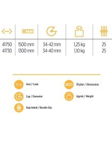 YKS 41750 Eğik Kürek Sapı 1,5 Metre