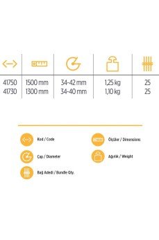 YKS 41750 Eğik Kürek Sapı 1,5 Metre