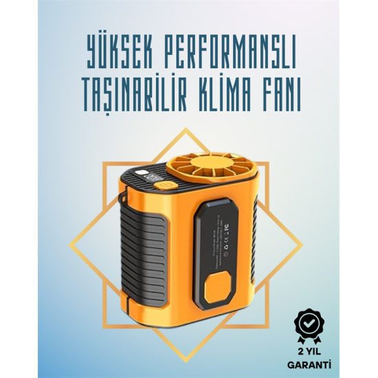 Yüksek Hızlı Mini Klima Fan – 11 m/s Rüzgar Gücü, 100 Hız Ayarı
