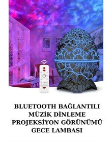 Yumurta Şeklinde Su Dalgalı Bluetooth Speaker Lamba Renkli Şarjlı