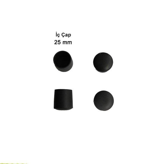 Yuvarlak Profil Dış Tapa 25 mm 4 Adet Yuvarlak Profil Dış Tapa 25 mm 4 Adet