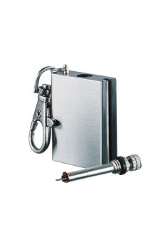 Benzinli Kibrit Çakmak Magnezyum Çubuklu Anahtarlıklı Benzinli Metal Kibrit Gümüş