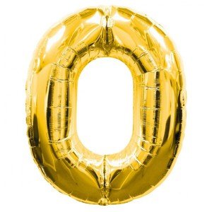 Number 0 Foil Balloon Gold Color 40 inches
